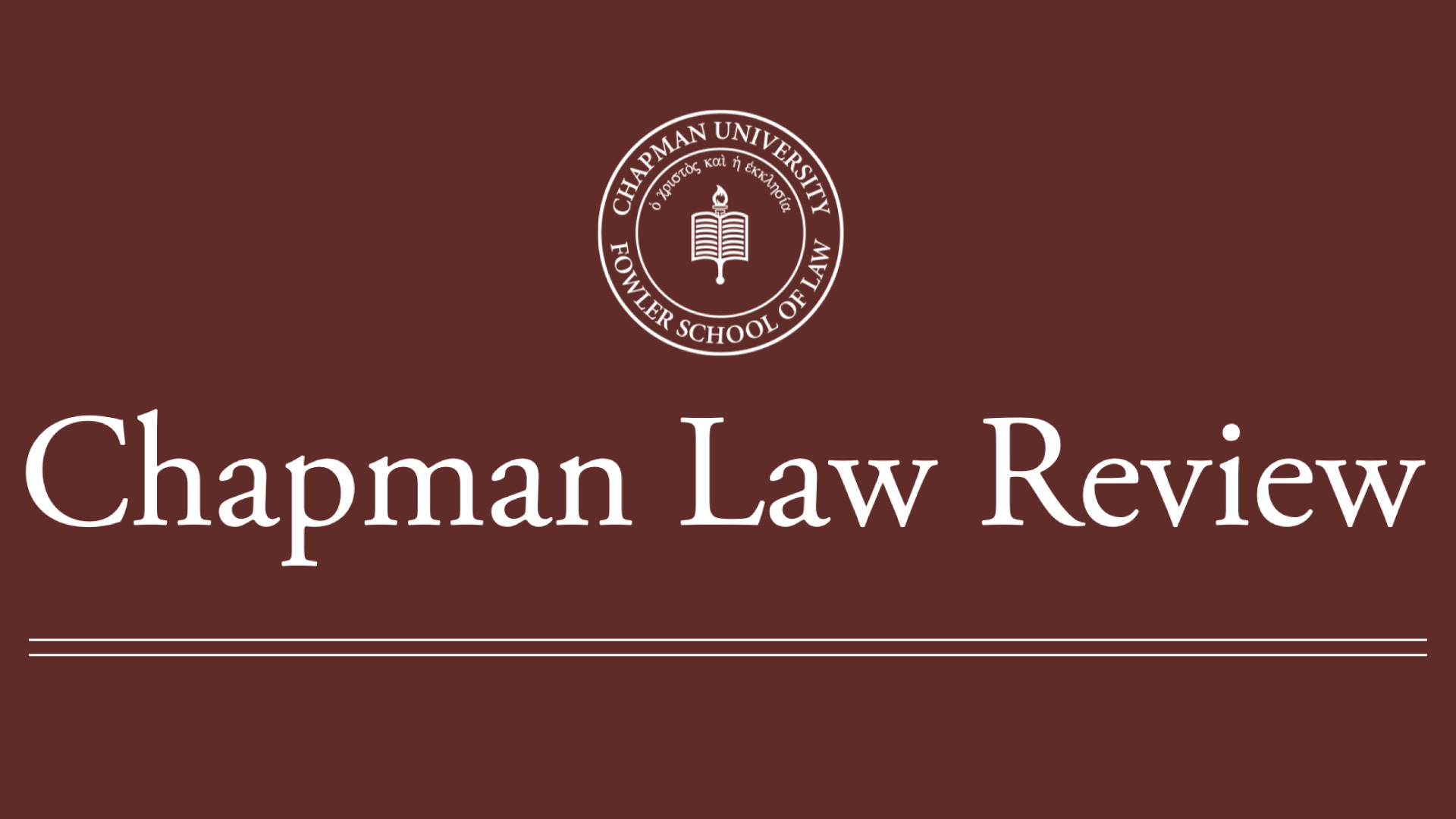 Poster from the 2025 Chapman Law Review Symposium