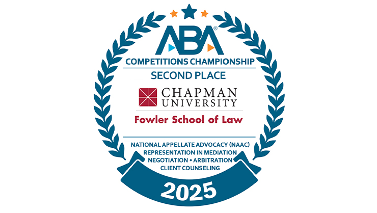 ABA Competitions Championship Award for Fowler School of Law finishing in second place
