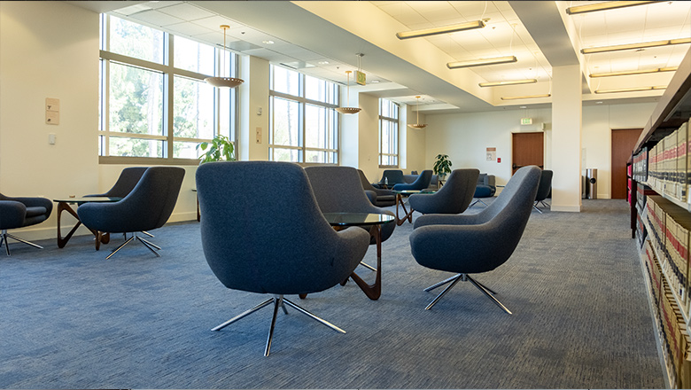 Interior of the law library showing the stacks