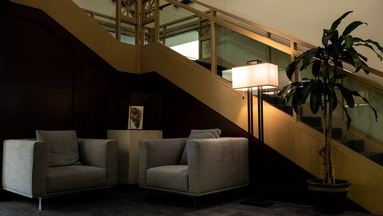 Interior of the law library showing the stacks