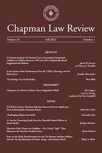 Chapman Law Review Volume 25