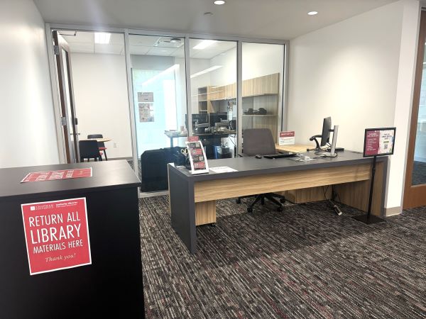 library desk at rinker campus center