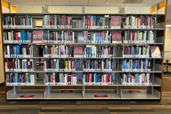 photo of physical rinker book collection