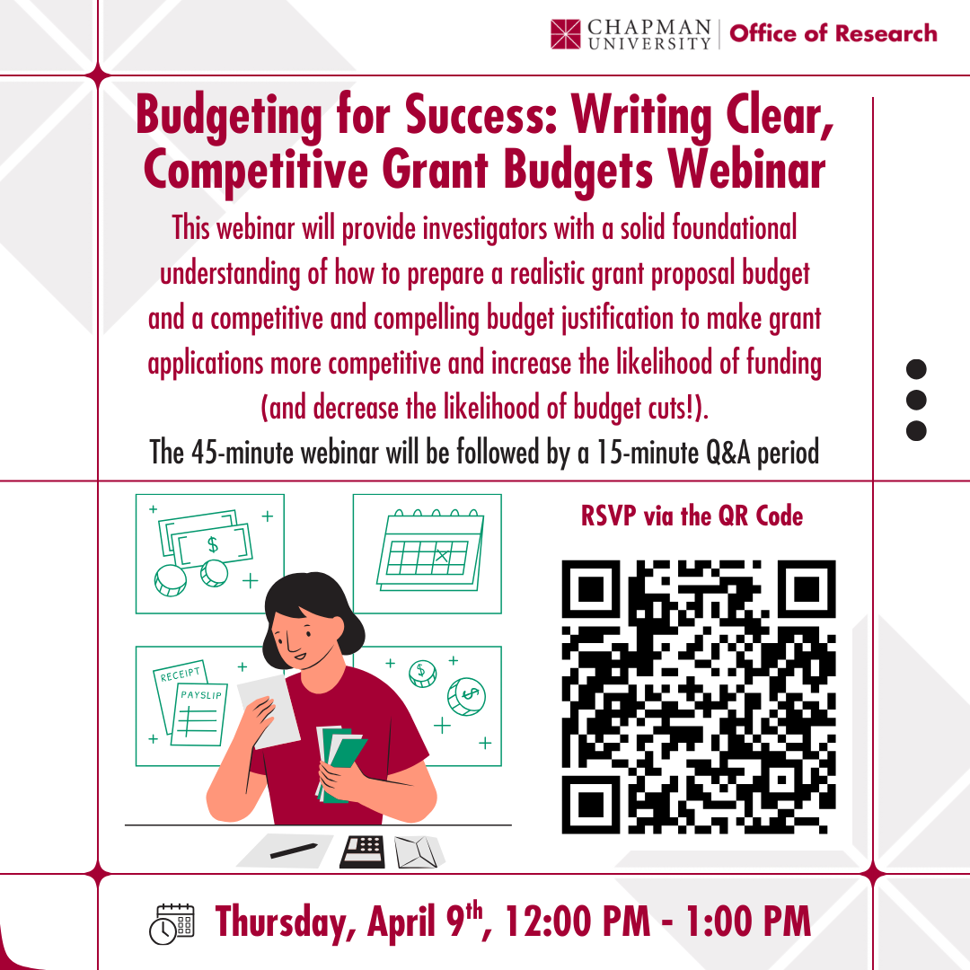 Flyer with information about the budgeting for success webinar.