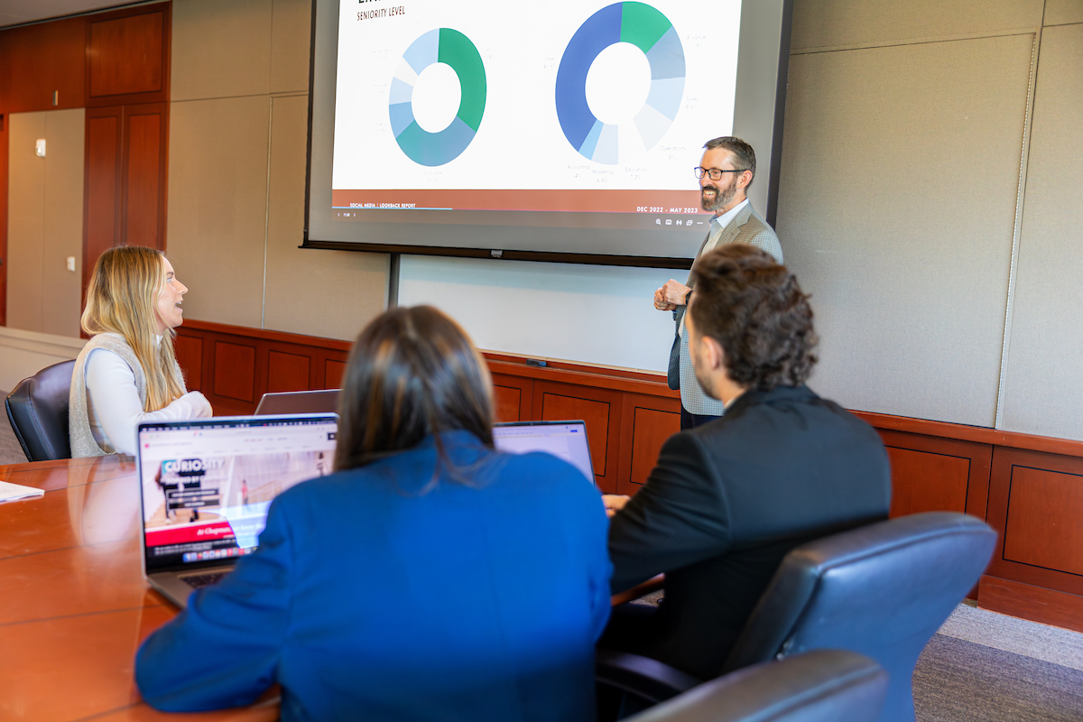 Professor with students