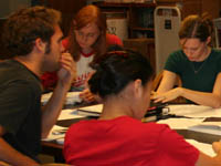 Students studying in the Samueli Holocaust Memorial Library