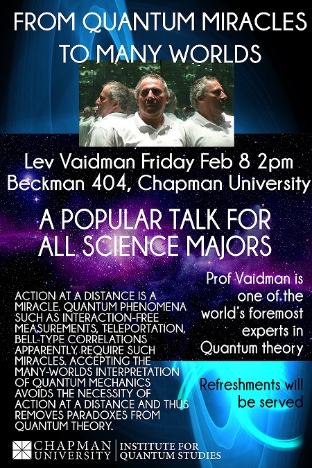 Post of Lev Vaidman's talk on Quantum Miracles