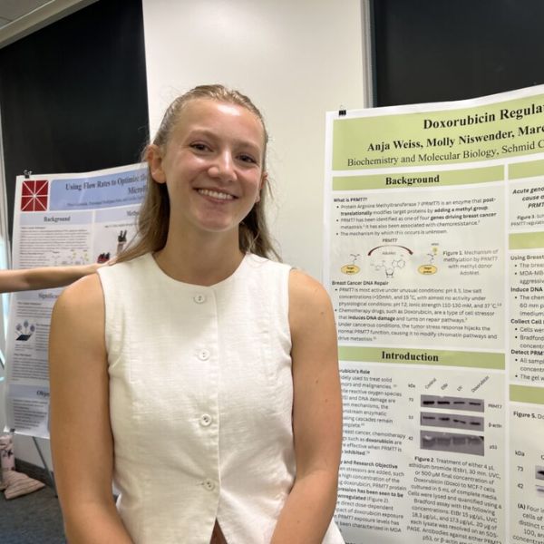 Anja Weiss with her research poster