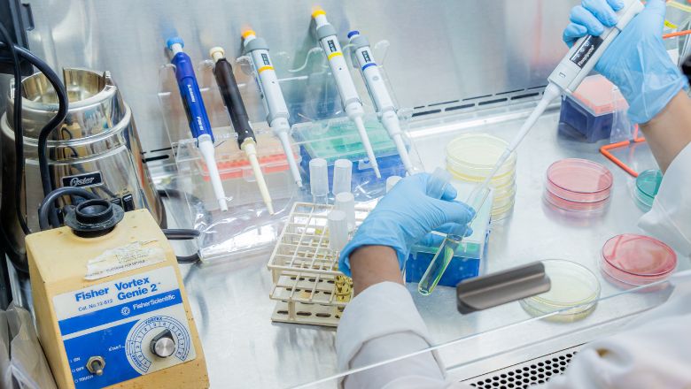 photo of chemistry lab with pipets