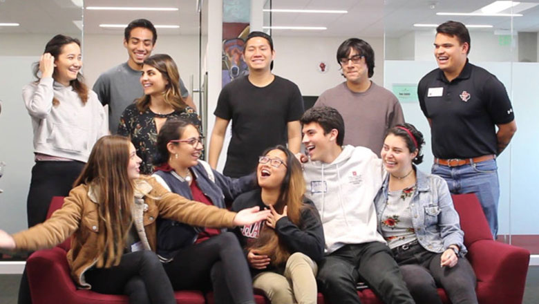 student-aged kids laughing together