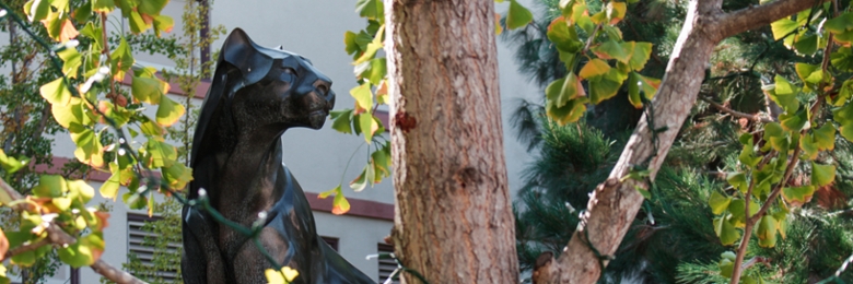 Panther Statue and Tree