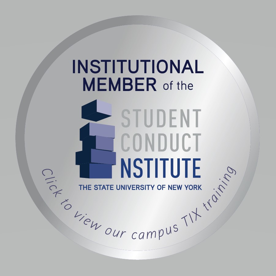 SUNY SCI institutional member badge with link to SUNY SCI training materials
