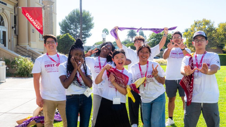 Students participating in a large group icebreaker, Playfair!