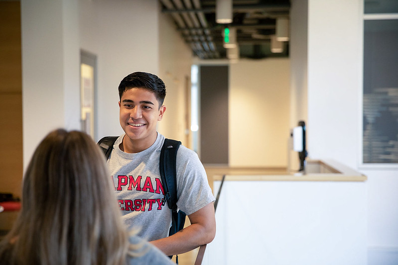 Male student smiling