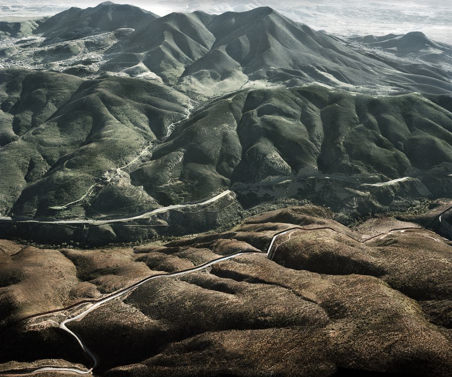 aerial view of US/Mexico border