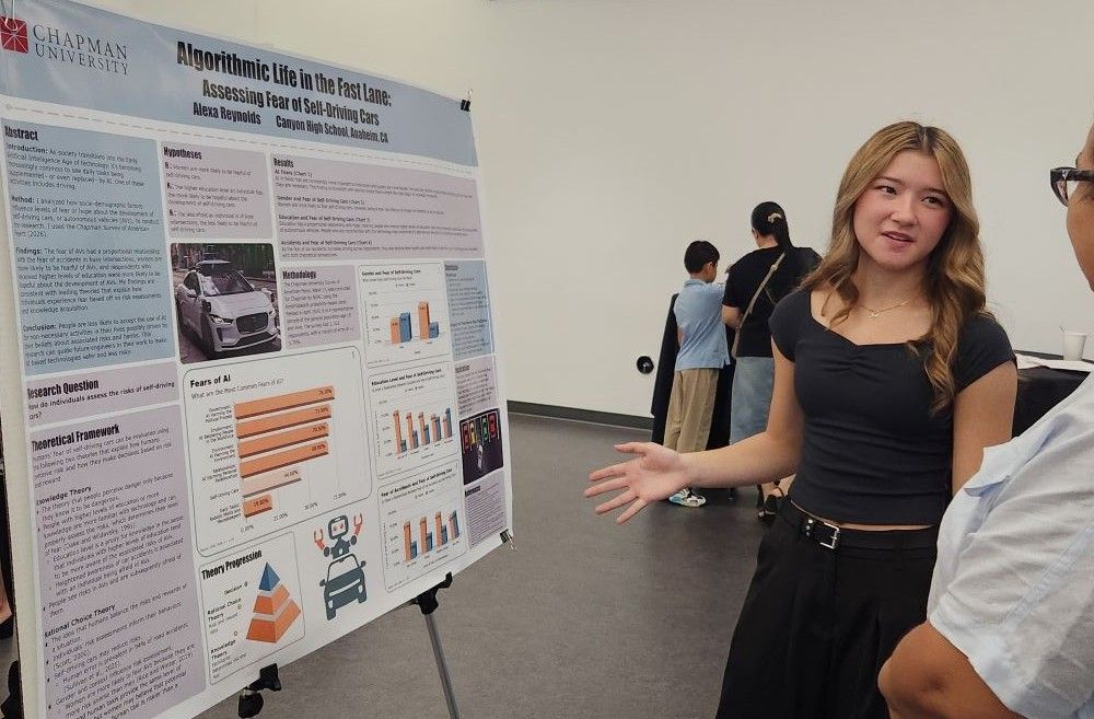 Summer 2026 participant presenting research at the concluding symposium.