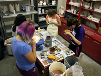 students in ceramics class