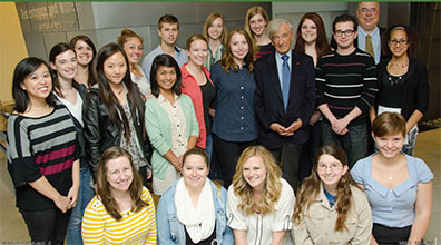 Chapman students with Elie Wiesel